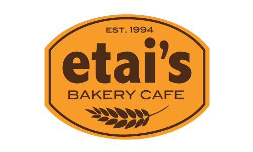 Etai's Bakery Cafe logo with warm tones of orange and brown