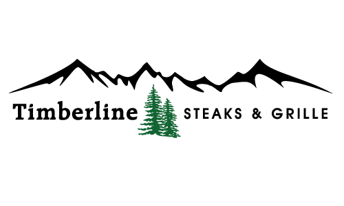 timberline logo with green tree and black font